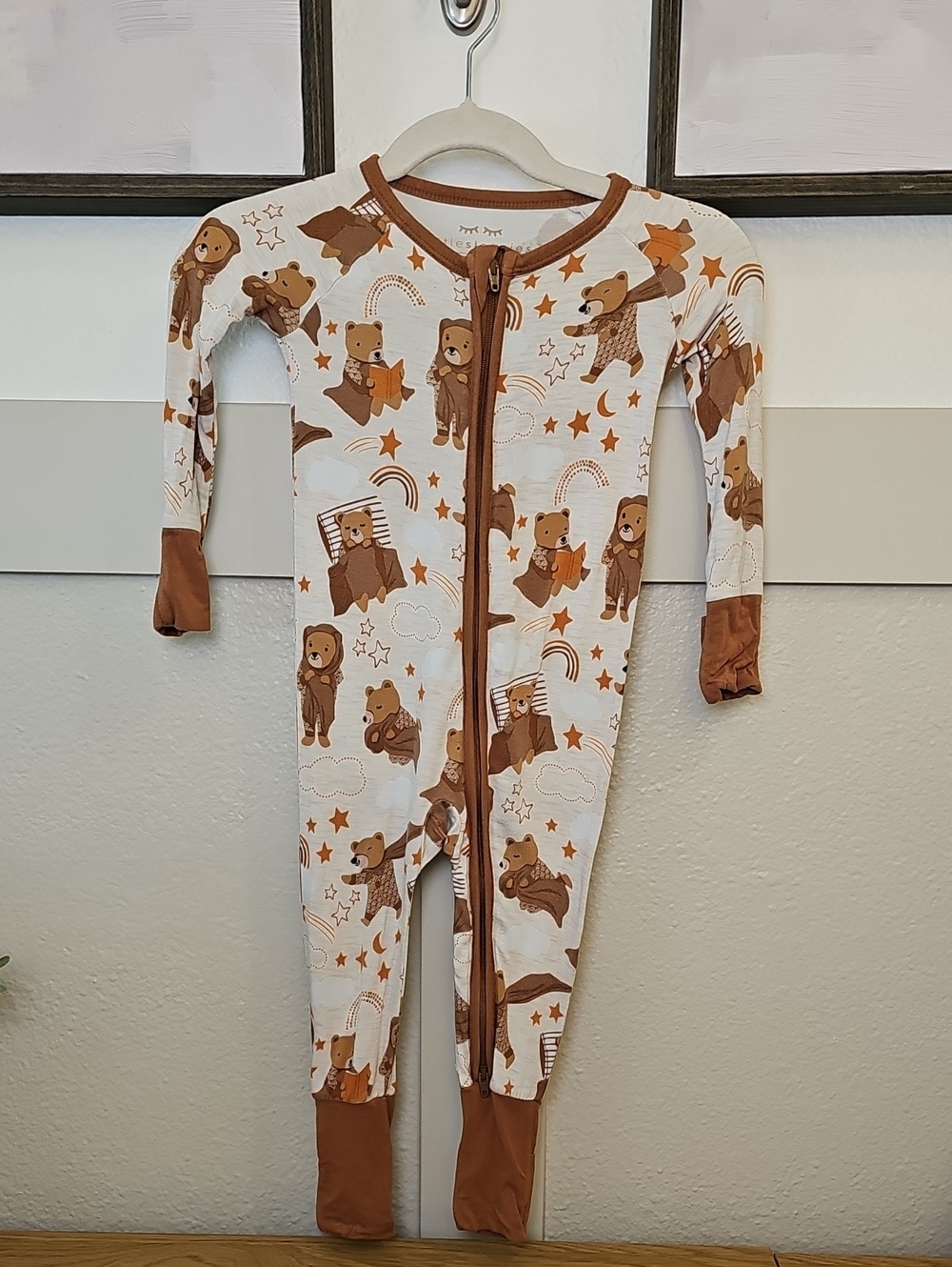 Little Sleepies Beary Sleepy Bamboo Convertible Zippy Pajamas